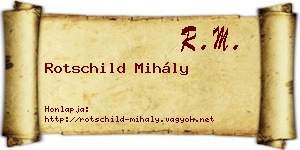 Rotschild Mihály névjegykártya